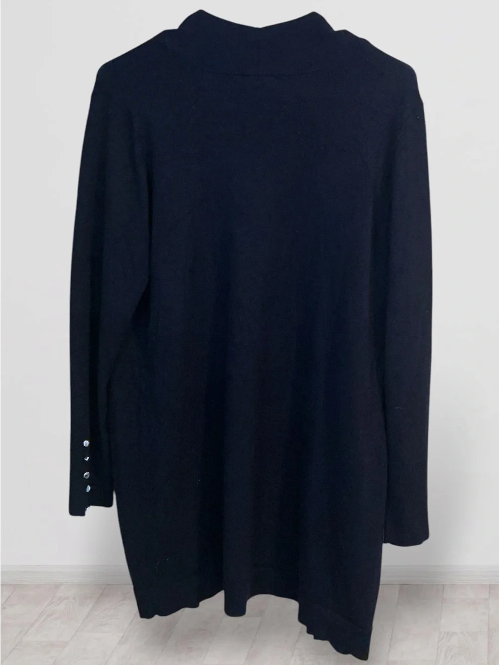 🌼Retrology Navy Open-Front Cardigan with Sleeve Buttons